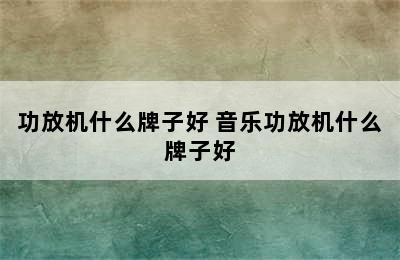 功放机什么牌子好 音乐功放机什么牌子好